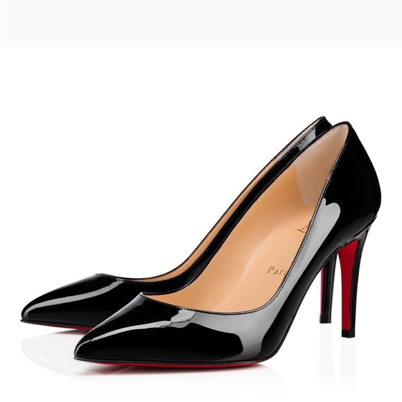 CHRISTIAN LOUBOTIN Made In Italy Pigalle Black Leather Pumps US6 EU36 Pointed - Picture 1 of 13